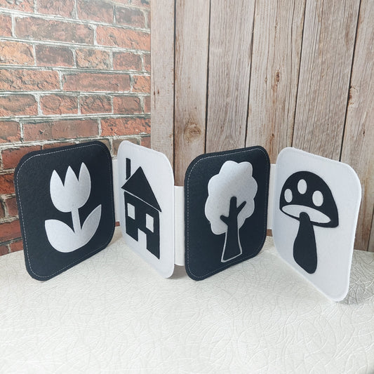 Kontrastné leporelo SVET - Strih PDF, SVG s fotonávodom