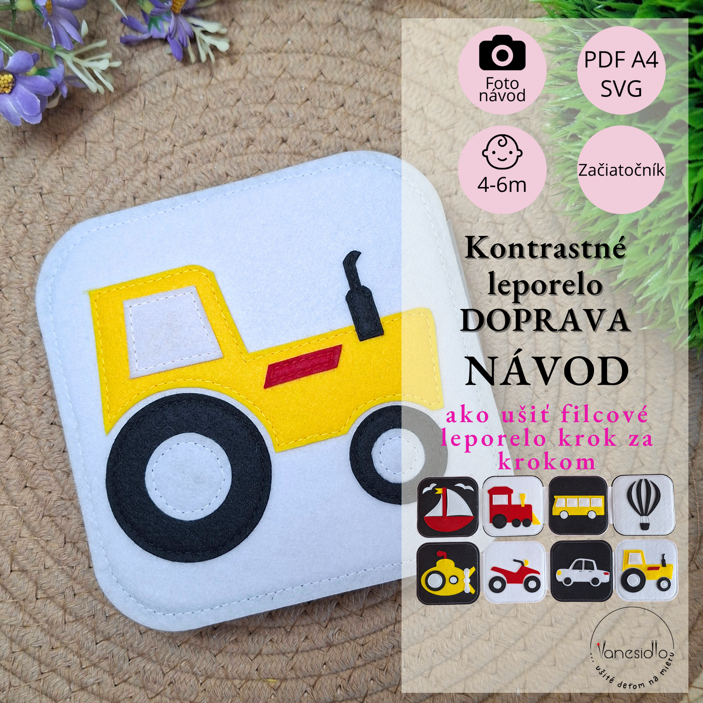 Séria kontrastných leporel - Strih PDF, SVG s fotonávodom