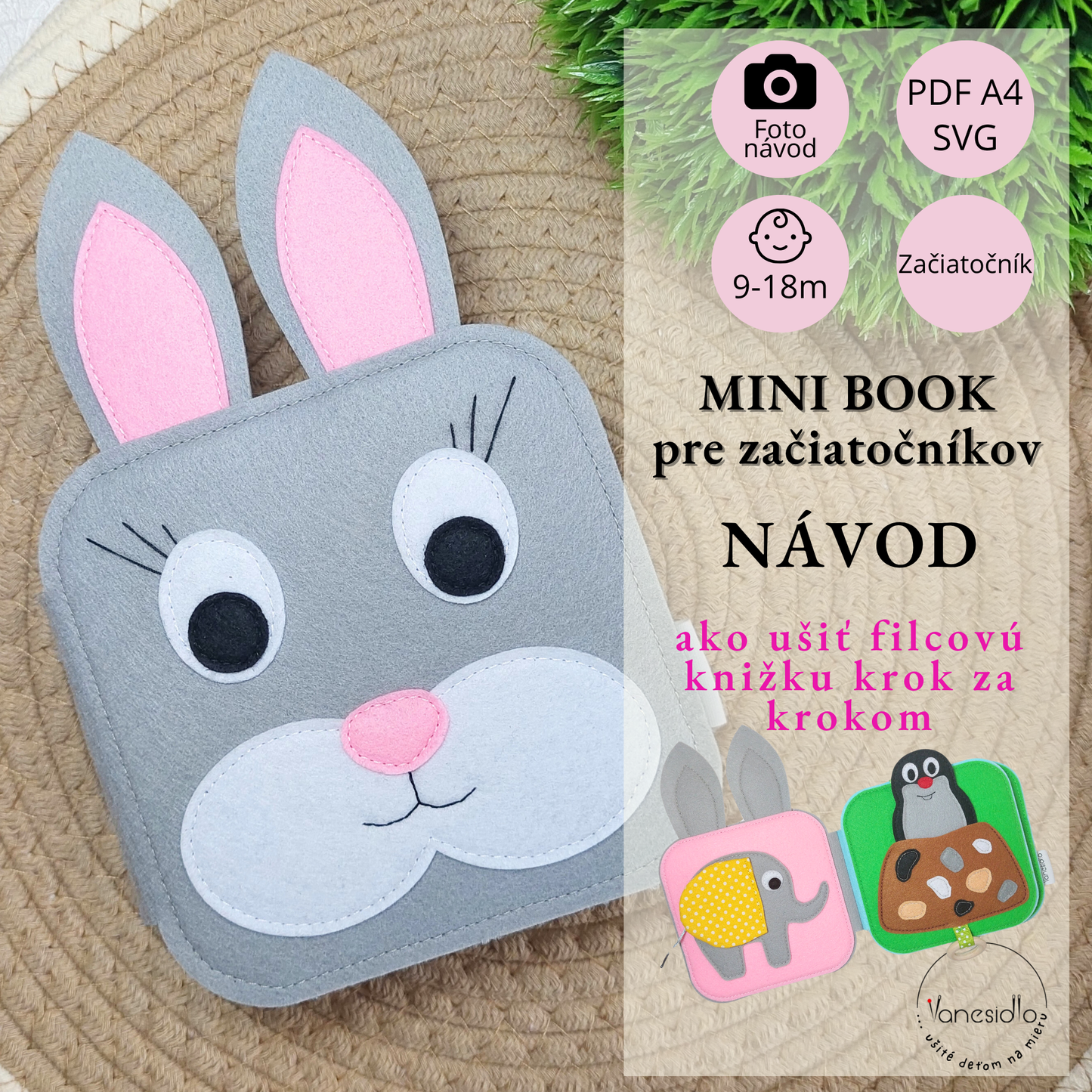 MINI BOOK pre začiatočníkov - strih PDF, SVG s fotonávodom