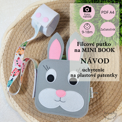 Filcové putko na MINI BOOK - 2 typy uchytenia - Strih PDF s fotonávodom