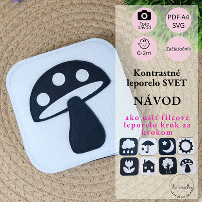 Séria kontrastných leporel - Strih PDF, SVG s fotonávodom