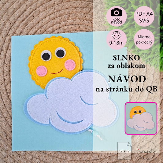 Slnko za oblakom (16x16) - Strih PDF, SVG s fotonávodom