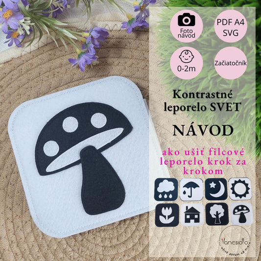 Kontrastné leporelo SVET - Strih PDF, SVG s fotonávodom